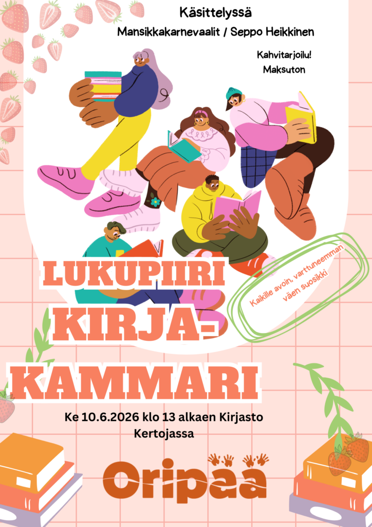 Lukupiirissä käsitellään keskiviikkona 10.6. Seppo Heikkisen teosta Mansikkakarnevaalit