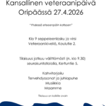 Yhdessä eteenpäin katsoen - Kansallinen veteraanipäivä 27.4.2026 Oripäässä