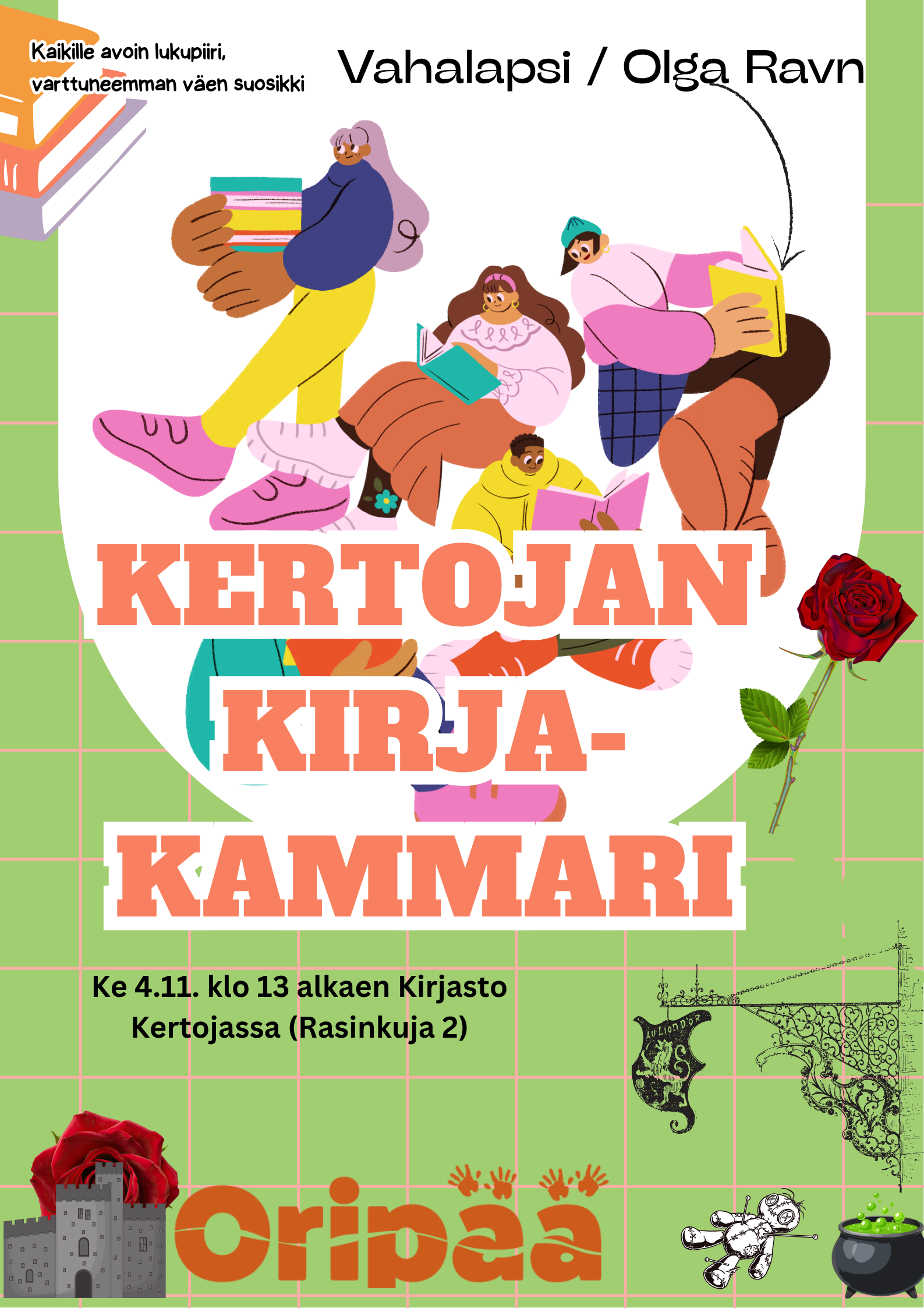 Lukupiiri Kirjallisuuskammarissa Olga Ravnin Vahalapsi